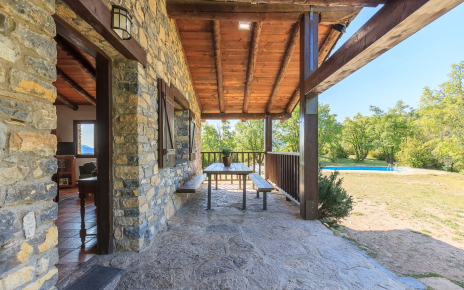 Porch along the house with views